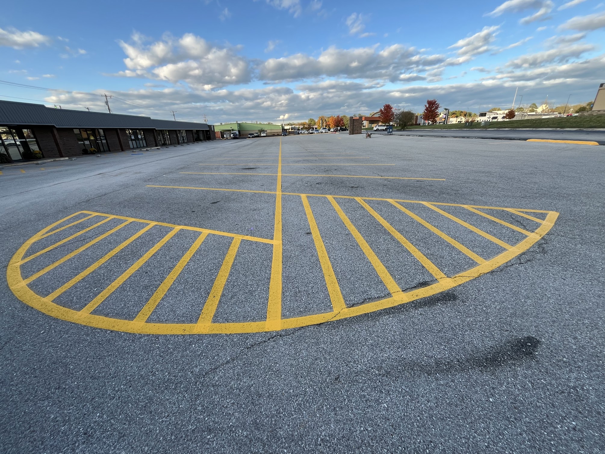 After Parking Lot Striping service with sharp lines improving traffic flow and safety
