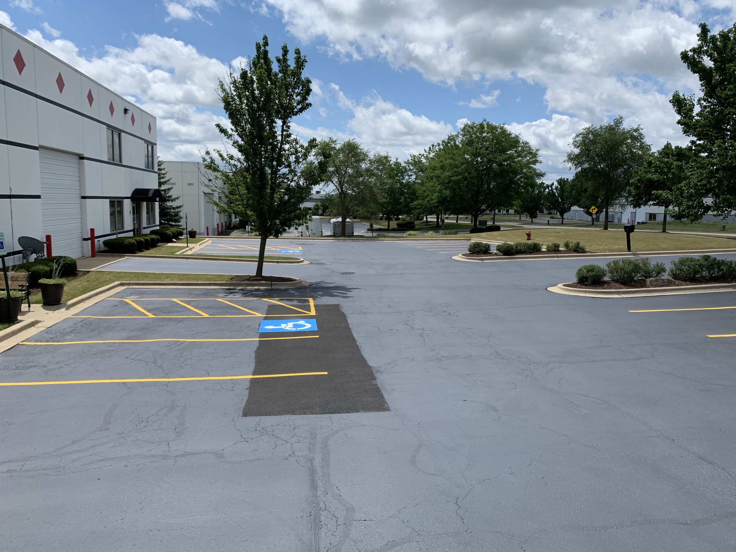 Commercial parking lot asphalt patching