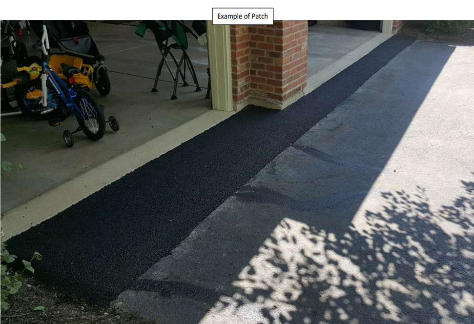 Driveway asphalt patching service by 417 Striping & Sealing in Missouri